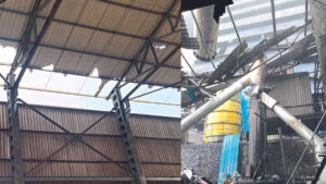 32 Metre-High Chimney Collapses in Chemical Factory