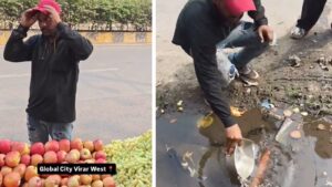 Viral Video Shows Fruit Seller Allegedly Using Dirty Water on Fruits in Virar West